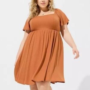 Torrid Orange Midi Dress w Pockets